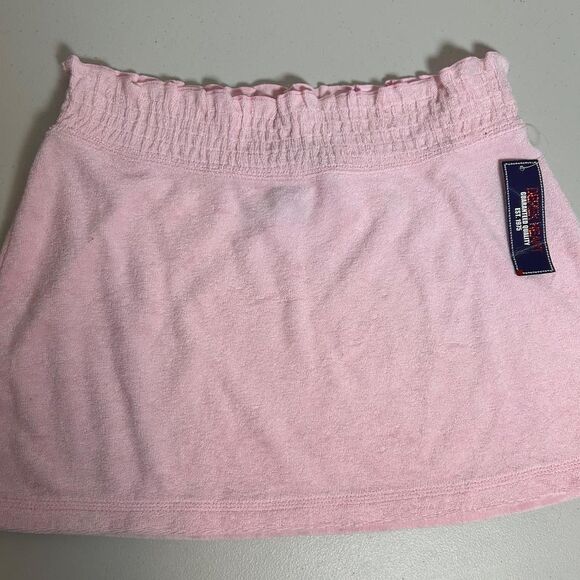 VINTAGE Y2K Derek Heart Pink Terry Cloth Skirt - Picture 1 of 5